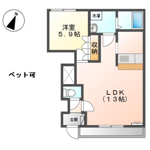 PARK DAZUR(1LDK/1階)の間取り写真