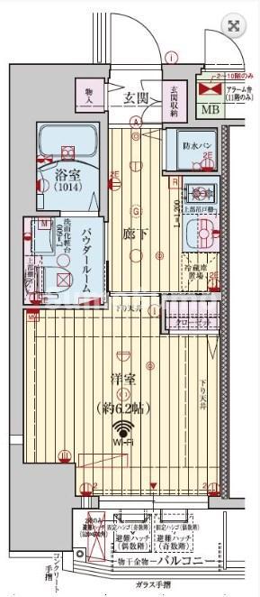 ファーストフィオーレ神戸元町(1K/3階)の間取り写真