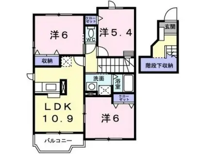ファイブ・アンジュ(3LDK/2階)の間取り写真
