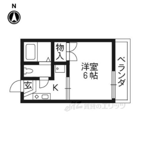 瀬戸畑ハイツ(1K/1階)の間取り写真