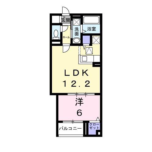 ツイテールII(1LDK/3階)の間取り写真