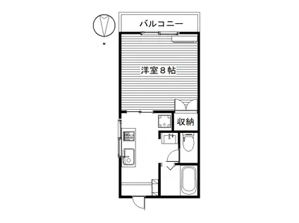 ウィンド12(1K/1階)の間取り写真