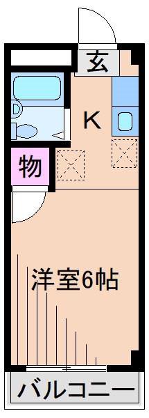 グレース大倉山(ワンルーム/1階)の間取り写真