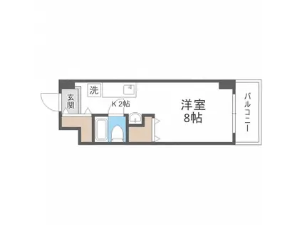 メゾンドブーケ円山(1K/3階)の間取り写真