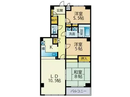 愛幸中葛西マンション(3LDK/3階)の間取り写真