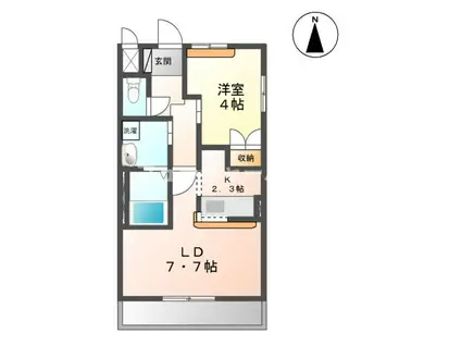 WING ROADIII(1LDK/2階)の間取り写真