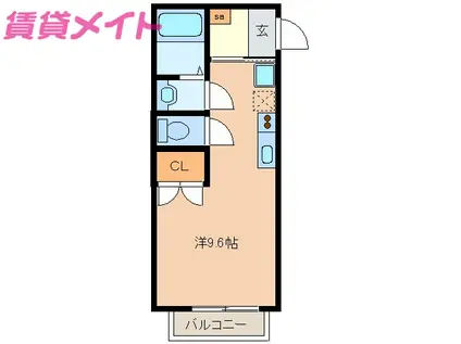 アストロボーイ(ワンルーム/2階)の間取り写真