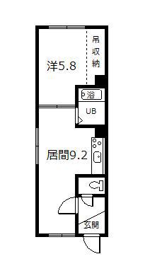 ハイツひまわり(1DK/1階)の間取り写真
