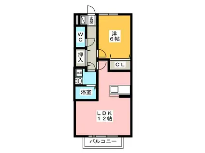 セジュール松葉(1LDK/2階)の間取り写真
