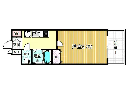 ファインコート新梅田(1K/4階)の間取り写真