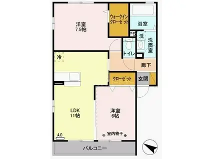 JR総武線 小岩駅 徒歩28分 2階建 築15年(2LDK/1階)の間取り写真