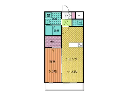 PALM TREE II(1LDK/2階)の間取り写真