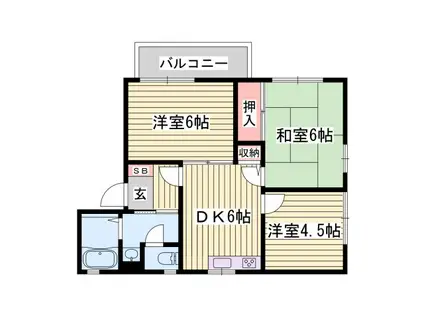 LEHABITATA(3DK/1階)の間取り写真