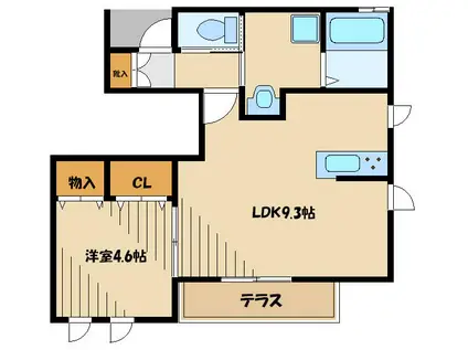メルヴェーユ・ウィット町田(1LDK/1階)の間取り写真