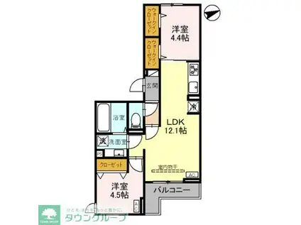 D-SERENO東田町II(2LDK/3階)の間取り写真