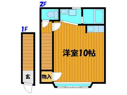 ジュネスクリエイトJ(ワンルーム/2階)の間取り写真