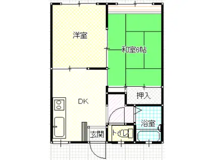 サンスカイハイツ(2DK/1階)の間取り写真