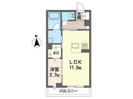 クレストウッドIII(1LDK/2階)の間取り写真