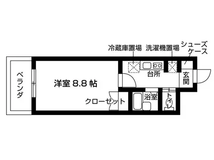 新百合グリーンハウス(1K/1階)の間取り写真