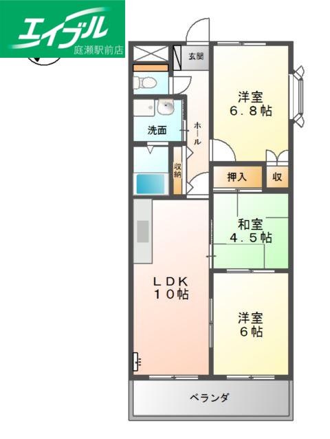 ルナ・アルカディア貳番館(3LDK/1階)の間取り写真