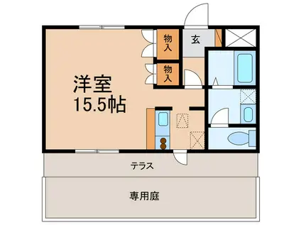 グレイス花山(ワンルーム/1階)の間取り写真