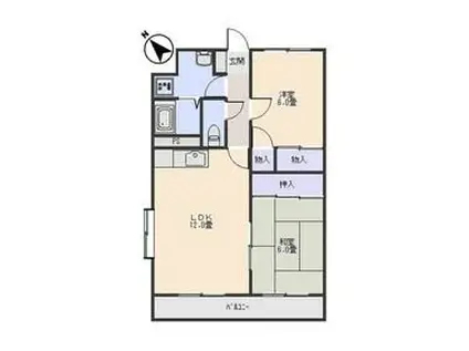 グリーンパティオ(2LDK/1階)の間取り写真