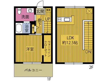 REGINA南春日(1LDK/1階)の間取り写真