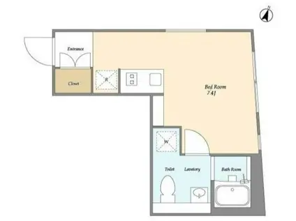 エクサム西小山(ワンルーム/4階)の間取り写真