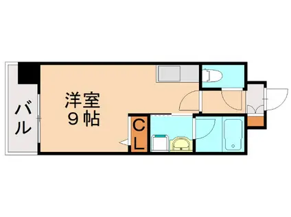 グリーンヒルズ(ワンルーム/3階)の間取り写真