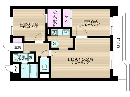 クレスト王子I(2LDK/10階)の間取り写真