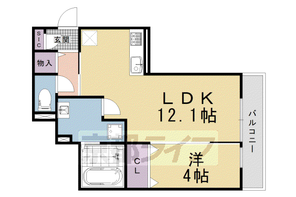リンクレール宮の森(1LDK/2階)の間取り写真