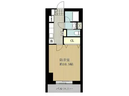 ミュージションひばりが丘北(1K/5階)の間取り写真