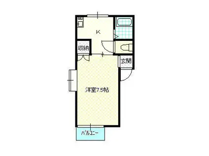 エステート国屋(1K/2階)の間取り写真