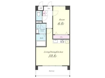 オーベルニュII(1LDK/2階)の間取り写真