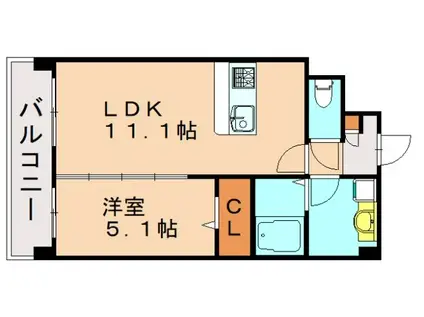 リオ ラクーコ(1LDK/3階)の間取り写真