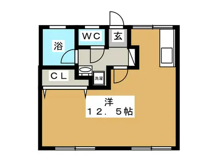 シティハイムホソノD(ワンルーム/1階)の間取り写真