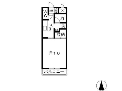 ハイツ・シンフォニー II(1K/1階)の間取り写真