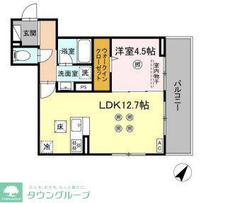 D-ROOM板付(1LDK/1階)の間取り写真