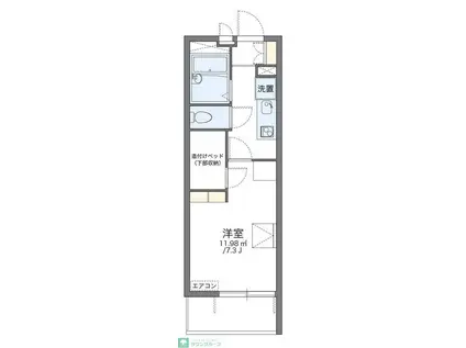 レオパレスアンテルブルグII(1K/3階)の間取り写真