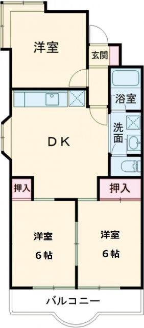 エスポア菰野(3DK/2階)の間取り写真