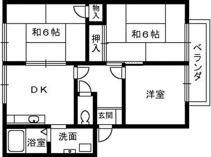 フレグランス鳳(3DK/2階)の間取り写真