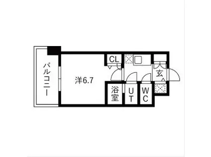 ワールドアイ大阪イースト CITY(1K/7階)の間取り写真