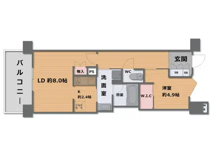 シエリア京都山科三条通(1LDK/3階)の間取り写真