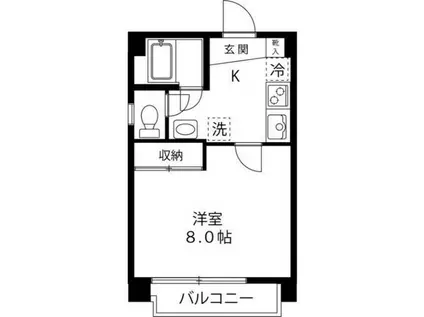 シンコウハイツ(1K/2階)の間取り写真
