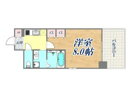 シンキューブワン(1K/3階)の間取り写真