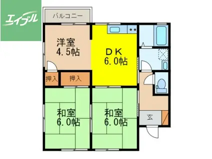 コーポ山下III(3DK/2階)の間取り写真