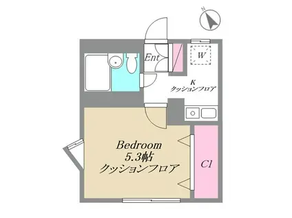 セゾンケーエヌ(1K/1階)の間取り写真