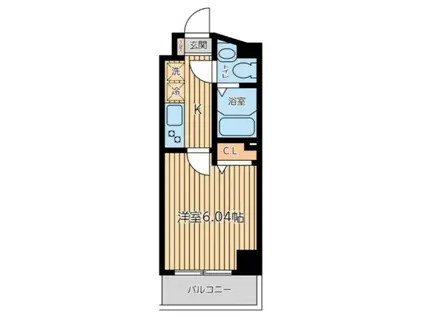CITY SPIRE上池台(1K/2階)の間取り写真