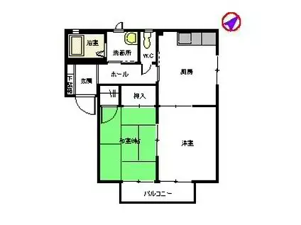 ヴィルセゾン (2DK/2階)の間取り写真