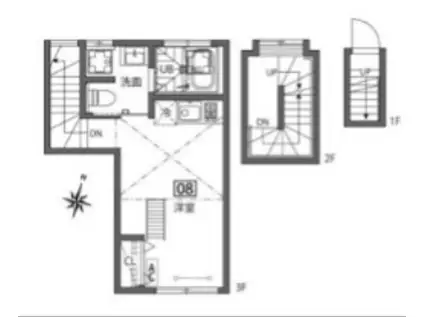 グランエッグス洗足池(ワンルーム/3階)の間取り写真